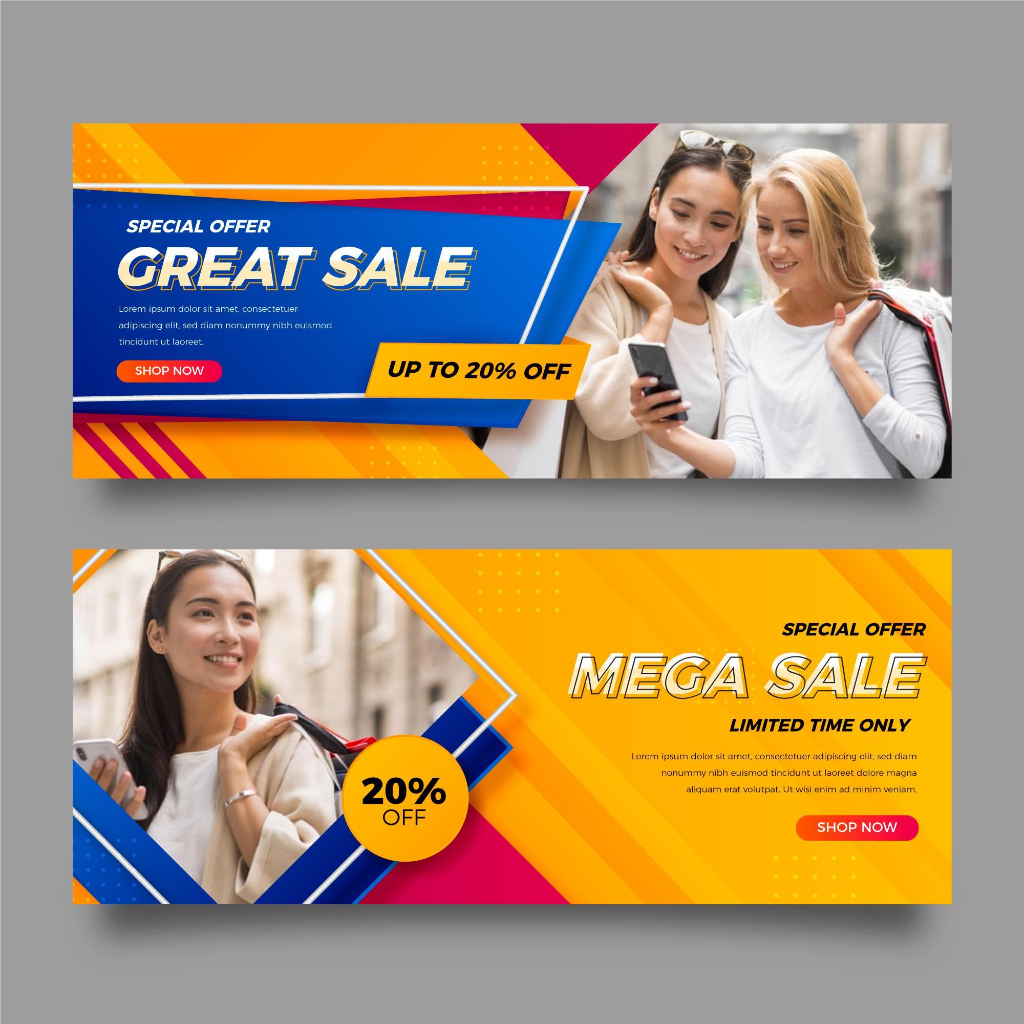 Contoh banner indoor dan outdoor untuk kempen jualan dan pemasaran